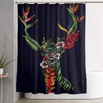 tropical deer shower curtain 0