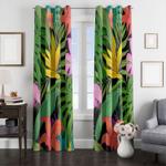 tropical flowers pattern window curtain 0