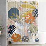 tropical foliage pattern 1 retro boho shower curtain 0