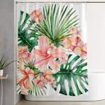 tropical jungle hibiscus flowers floral shower curtain 0