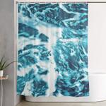 tropical turquoise waves nature photography shower curtain 0