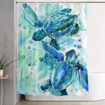 turquoise blue sea turtles in ocean shower curtain 0