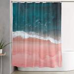 turquoise sea pastel beach iii shower curtain 0