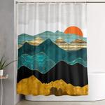 turquoise vista shower curtain 0