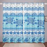 turtle star fish pattern art window curtains island tribal art blackout window curtains 100 polyester 41 7 107 9 0