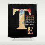 typography shower curtain 0