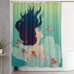 underwater lady shower curtain 0
