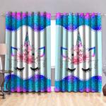unicorn face blackout curtains cute unicorn animal window curtains unicorn lovers gift idea blackout window curtains 100 polyester 417 1079 0