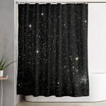 universe space stars planets galaxy black and white shower curtain 0