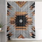 urban tribal pattern no 6 aztec concrete and wood shower curtain 0