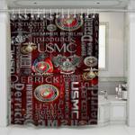 usms marine corps shower curtains 0