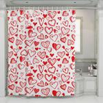 valentine red heart writing icon shower curtains 0