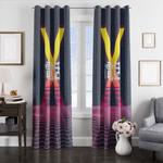 vaporwave ocean window curtains 0