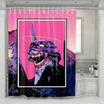 vaporwave of neon genesis evangelion shower curtains 0