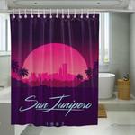 vaporwave san junipero shower curtains 0