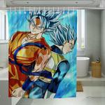 vegeta and goku fusion blue iced shower curtains 0
