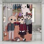 very cute character summer camp island shower curtains 0