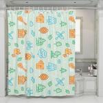 village icon house and tree shower curtains 0