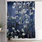 vincent van gogh almond blossoms dark blue shower curtain 0