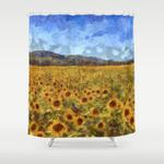 vincent van gogh sunflowers shower curtain 0
