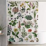 vintage botanical print shower curtain 0