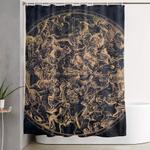 vintage constellations astrological signs yellowed ink cosmic colour shower curtain 0