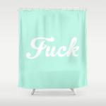 vintage pastel mint fuck boho hipster typography shower curtain 0