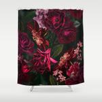 vintage shabby chic night botanical flower roses garden shower curtain 0