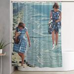 walk on the beach shower curtain 0