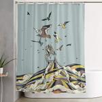 walk on the ocean shower curtain 0