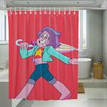 walking with smile rainbow quartz shower curtains 0