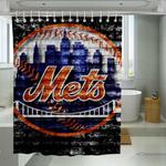 wall new york mets logo shower curtains 0