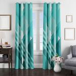 wall pattern pale blue triangle window curtain 0