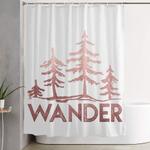 wander adventure forest rose gold pink shower curtain 0