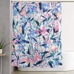 wandering wildflowers blue shower curtain 0
