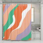 warm thick lines asymmetric shower curtains 0