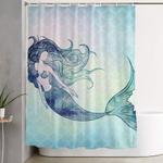 watercolor mermaid shower curtain 0