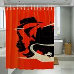 watercolor silhouette red dead redemption shower curtains 0