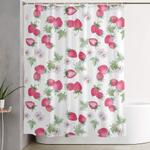 watercolor strawberry on a white background shower curtain 0