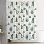 watercolour cacti succulents shower curtain 0