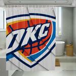 wave oklahoma city thunder white shower curtains 0