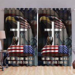 We Don't Know Them All But We Owe Them All Blackout Curtains Us Eagle Home Decor Veteran's Day Gift