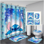 we love stitch cartoon character shower curtainbath mats rugs ver2 0