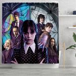 wednesday addams shower curtain for kid girl wednesday addams bathroom shower curtain 0