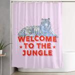 welcome to the jungle retro tiger shower curtain 0