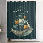 whale petrol grey shower curtain 0