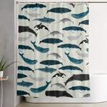 whales and porpoises sea life ocean animal nature animals marine biologist andrea lauren shower curtain 0
