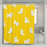 white dogs really cute poses shower curtains 0