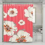 white flower pattern for girl shower curtains 0