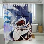 white goku dragon ball super shower curtains 0